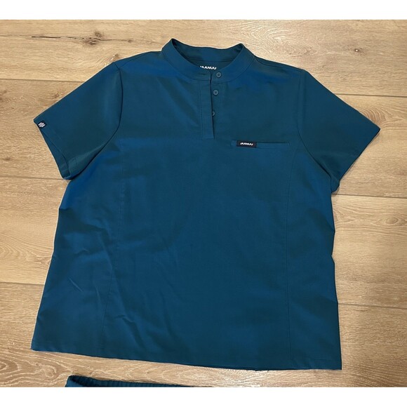 Women’s Jaanuu Scrub Set Caribbean Blue XL Kerr Pants & Savi Tops EUC! - Picture 2 of 6